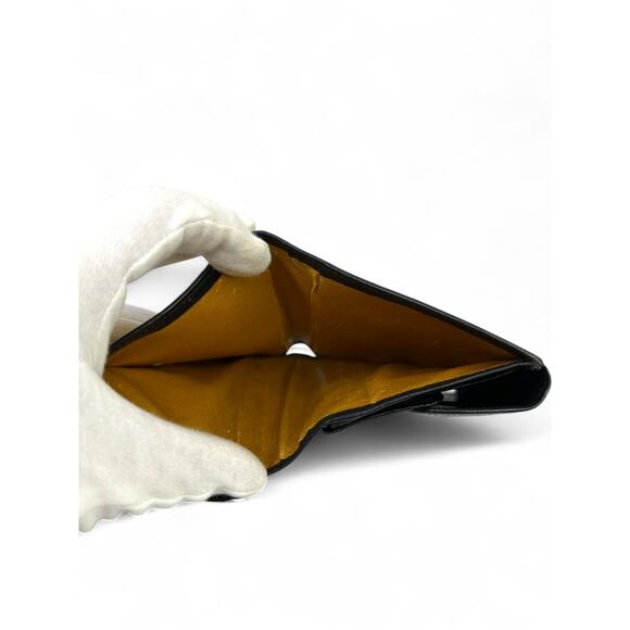 Gianni Versace Leopard Print Black Leather Trifold Wallet - Picture 8 of 8